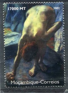 Mozambique 2002 EDGAR DEGAS Nude Painting 1 value Perforated Mint (NH)