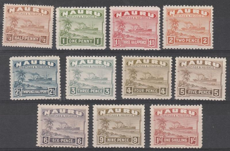 NAURU 1937 SHIP RANGE TO 1/- SMOOTH PAPER