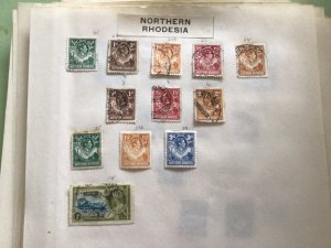 Northern Rhodesia folded album page  mounted mint & used  stamps  A6318