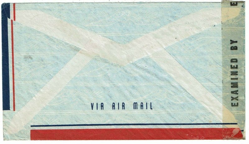 Curacao 1944 airmail cover to the U.S., censored twice