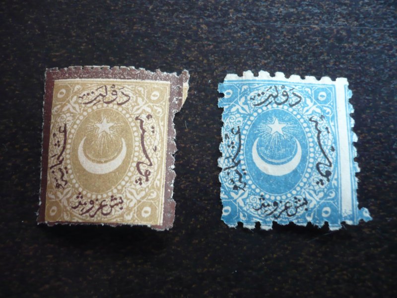 Stamps - Turkey - Scott# 32, 33 - Mint Hinged Partial Set of 2 Stamps