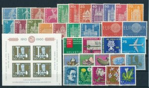 Switzerland 1960 Complete Year Set  MNH