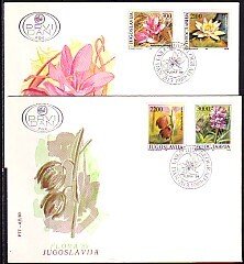 Yugoslavia, Scott cat. 1953-1956. Flowering Plants issue. 2 First day covers.