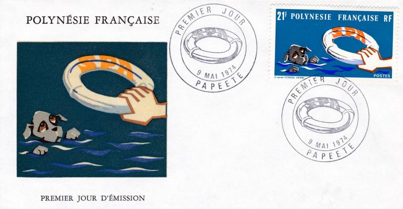 French Polynesia 1974 Society For The Protection of Animals First Day Cover VF