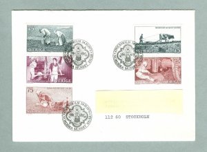 Sweden  Fdc  1973  Nordic Museum  Horse  Cow.  Engraver Cz. Slania. Addressed.