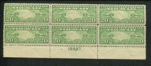 1927 US Air Mail  #C8 & C9 Mint Never Hinged F/VF Plate Block No. 18897 & 18747