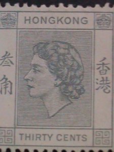 ​HONG KONG-1954 SC#190 68 YEARS OLD-QUEEN ELIZABETH II MINT LIGHT HING VF RARE
