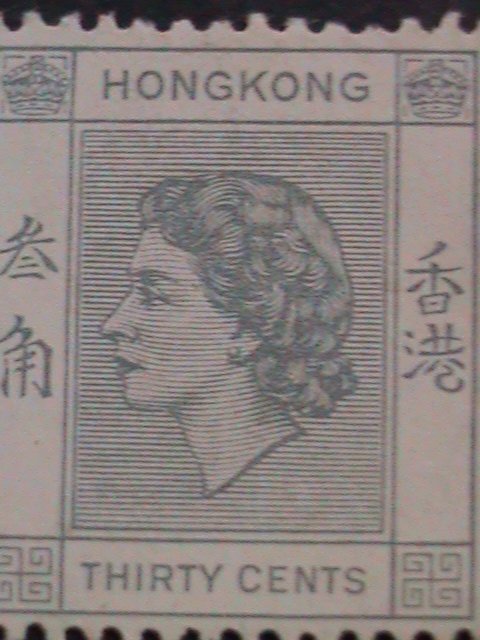 ​HONG KONG-1954 SC#190 68 YEARS OLD-QUEEN ELIZABETH II MINT LIGHT HING VF RARE