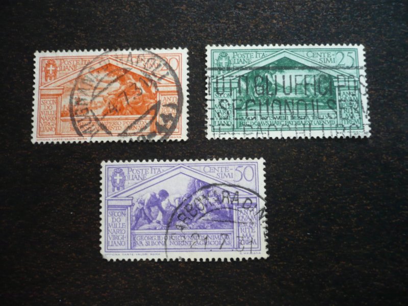 Stamps - Italy - Scott# 249-250,252 - Used Part Set of 3 Stamps