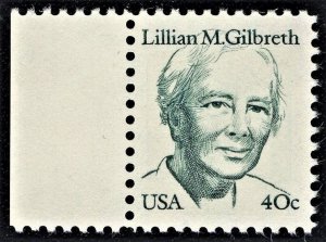 US 1868 MNH VF 40 Cent Lillian M. Gilbreth Industrial Engineer Sm. Block Tag