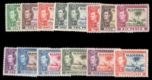 Gambia #132/143 Cat$98, 1938-46 George VI, complete except for two low values...