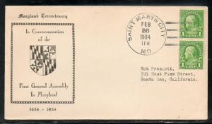 US Maryland First General Assembly Tercentenary 1934 E54 