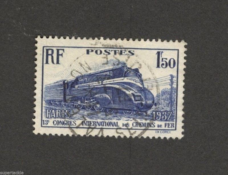1937 France #328 Θ used stamp STEAM TRAIN 