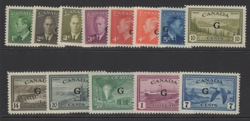 CANADA SGO178/90 1950-2 OFFICIAL SET MTD MINT