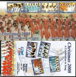 Fiji 2008 Christmas Festival Celebration in Song FDC + Fo...