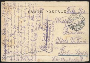 Germany WWI 1916 Bavarian Feldflieger Abt 4 Air Force Feldpost Used Cover 110105