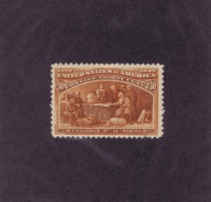 SCOTT# 239 UNUSED 30c OG NH COLUMBUS AT LA RABIDA, 1893, FINE VERY FINE.  