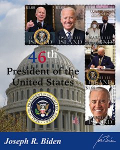 Marshall Islands 2021 - Joe Biden 46th President of America - Sheet of 5 - MNH