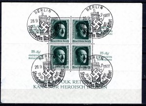 Germany Reich Scott # B104, used, s/s, special cancellation Berlin 1937 0928