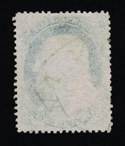 EXCEPTIONAL SCOTT #20 VF USED TYPE-II PLATE 12 w/ BLUE TOWN CANCEL PSE CERT 