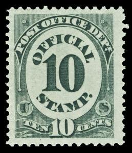 Scott O51 1873 10c Post Office Department Official Mint VF OG LH Cat $140