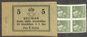 Sweden 1940, C.M. Bellman booklet (D/B perf.), MNH