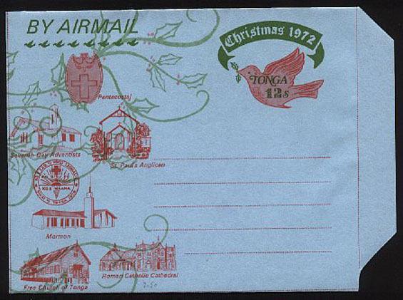 TONGA 1972 12s Christmas airletter unused - scarce...............93796