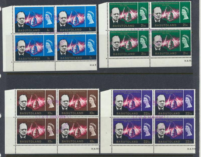 Basutoland  SG 102 / 105  Used CTO Blocks - set of 4  - Churchill