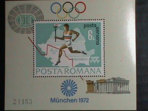​Romania Stamp:1972-SC#C186-20th Olympic Games-Munchen'72-mnh-S/S sheet-rare