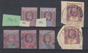 Gold Coast KEVII 1902 Collection Of 7 MH/VFU CDS Interest JK5835