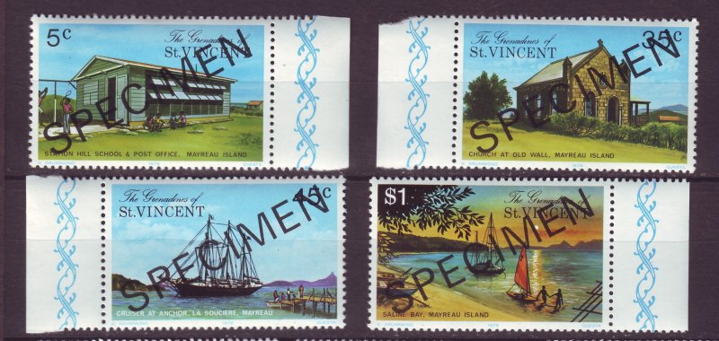 J24528 JLstamps 1976 st vincent specimen set mnh #112-5 views