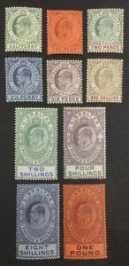 MOMEN: GIBRALTAR SG #46-55 1903 CROWN CA MINT OG LH/2NH £1,200 LOT #62434