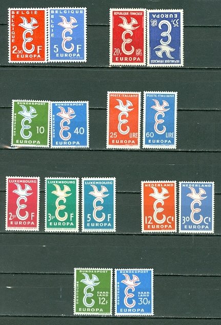 EUROPA 1958  CPLT SETS (7/7) COUNTRIES MNH...$16.50