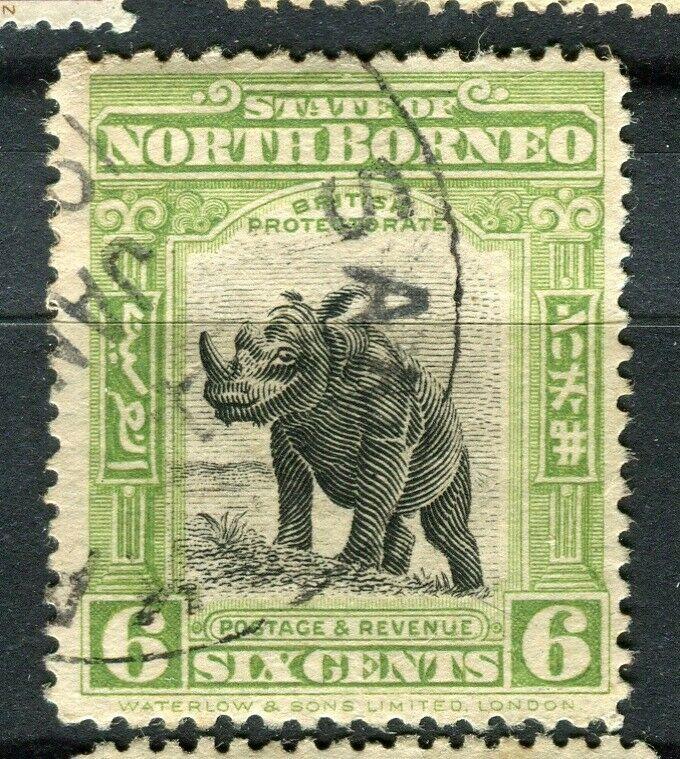 NORTH BORNEO; 1909 early Pictorial issue fine used 6c. value + Postal cancel