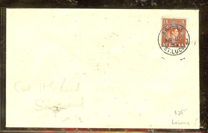 ST LUCIA (P2104B)  1953 KGVI 3C LABORIE