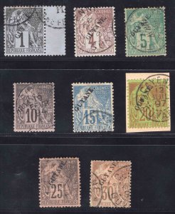 MOMEN: FRENCH COLONIES GUIANA SC #18-26 USED LOT #65891