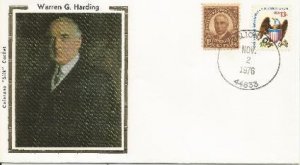 Harding birthday covver Colorano cachet 11-2-76 hand cancel #!