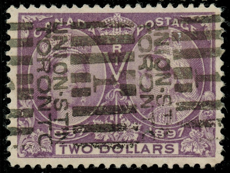 [st8541] CANADA 1897 Scott#62 used $2 Jubilee Nice Centering & Color cv:$600