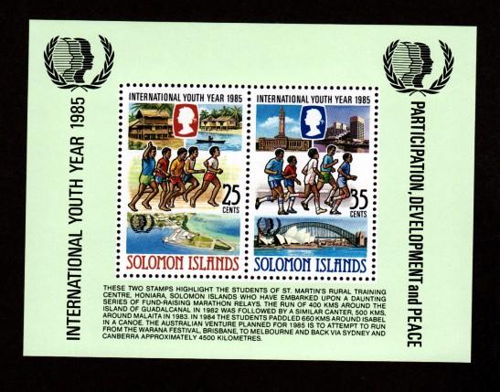 Solomon Islands 554a Mint NH MNH Souvenir Sheet Youth Year!