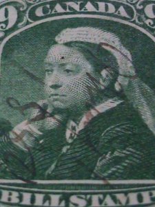 ​CANADA 1888- REVENUE  134 YEARS OLD- QUEENS VICTORIA-BILL STAMP USED-VF-