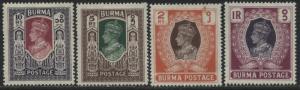 Burma KGVI 1946 1 to 10 rupees mint o.g.