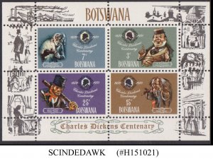 BOTSWANA - 1970 CHARLES DICKENS CENTENARY - MIN. SHEET MINT NH