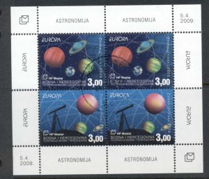 Bosnia & Herzegovina Croat 2009 Europa Space & Astronomy MS FU