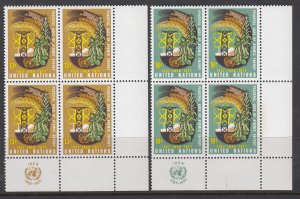 UN New York 289-290 Inscription Plate Blocks MNH VF