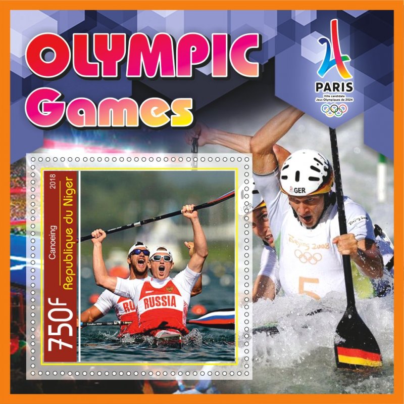 Stamps. Olympic games  2024 in Paris 2018 6 sheets perforated