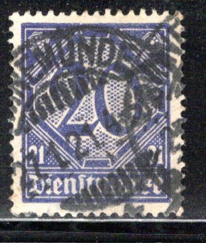 Germany Reich Scott # OL12, used, Mi # D19a, exp h/s