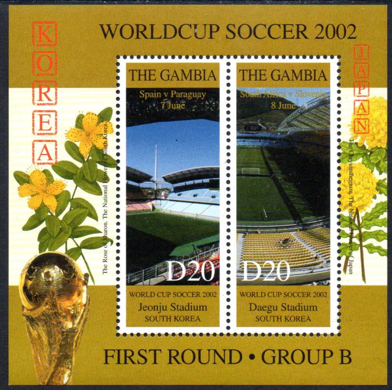 GAMBIA 2620-2643 MNH S/S SCV $110.00 BIN $66.00 WORLDCUP SOCCER