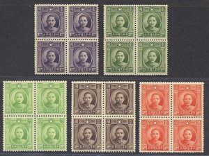 China 1946 London 3rd Print SYS 倫敦三版孫像票 (5v Cpt, B/4) MNH