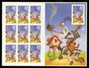 #3391 Roadrunner and Wile E. Coyote Full Sheet of 10 Mint NH