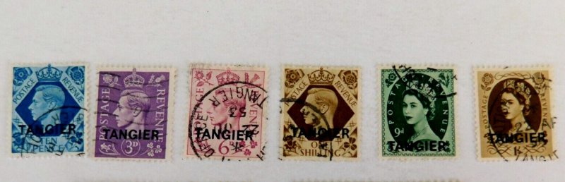 Great Britain (Tangier) #553 572  U/VF Overprinted Tangier  G.B. stmp 1949 53